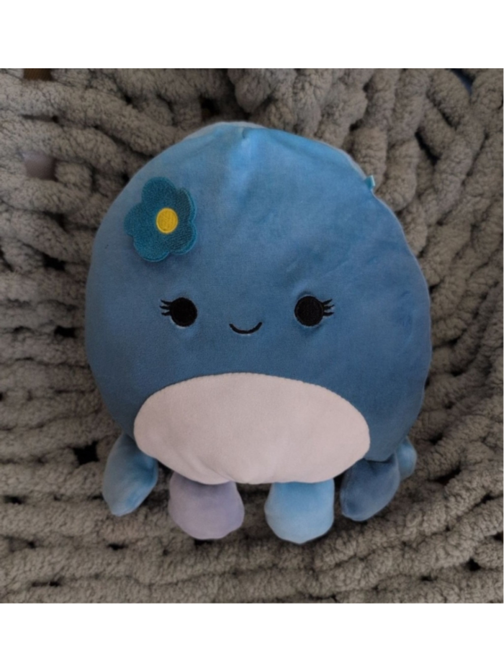 Original Squishmallows Mary the Octopus Blue Plush with Flower